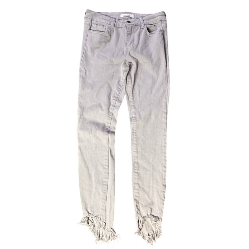 Cello Purple -‎ Gray Wash Jeans Frayed Hem Ankle Skinny Denim Size 3
